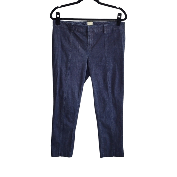 ecru Women's Cropped Zip-Ankle Dark Wash Mid-Rise Denim Pants Jeans Size 10 - Picture 1 of 9